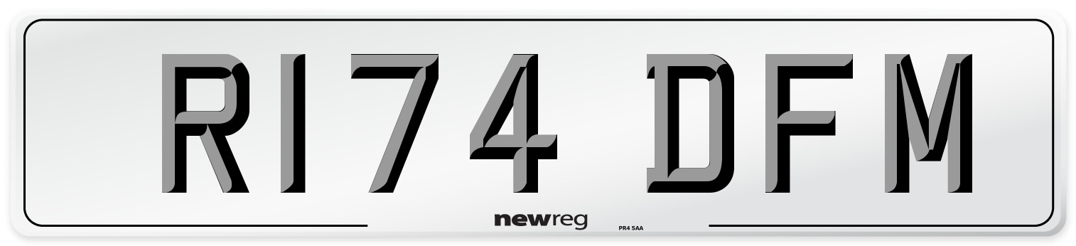 R174 DFM Number Plate from New Reg